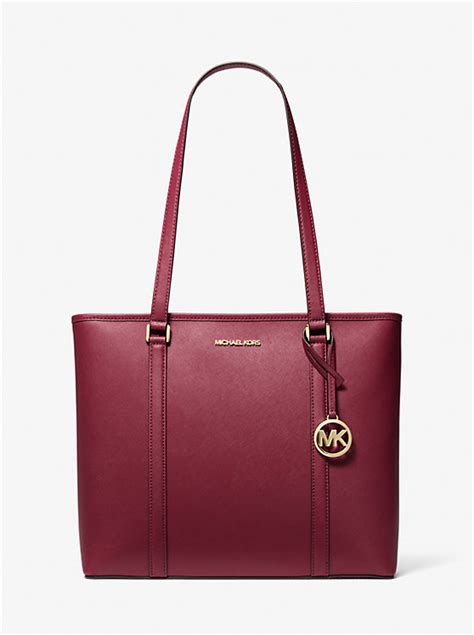 michael kors sady brown|Sady Medium Saffiano Leather Tote Bag .